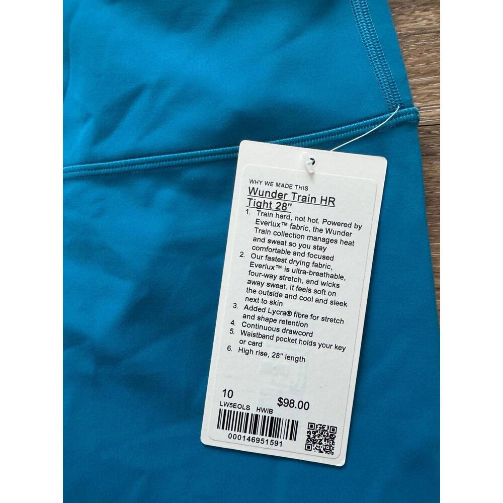 Lululemon Wunder Train High Rise 28” Hawaiian Blue Size 10 NWT - Picture 4 of 7